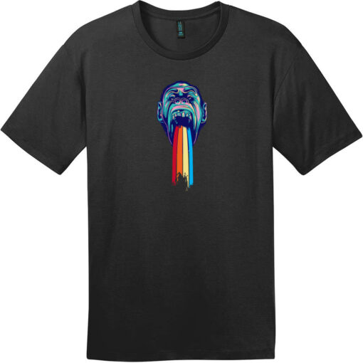 Gorilla Puking Rainbows T-Shirt Jet Black - US Custom Tees