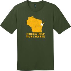 Green Bay Wisconsin State Retro T-Shirt Thyme Green - US Custom Tees