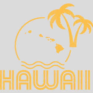 Hawaii Ocean Sun Palm Tree Design - US Custom Tees
