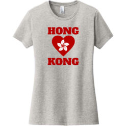 Hong Kong Flag Heart Women's T-Shirt Light Heather Gray - US Custom Tees