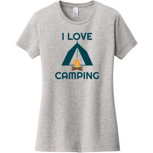 I Love Camping Women's T-Shirt Light Heather Gray - US Custom Tees