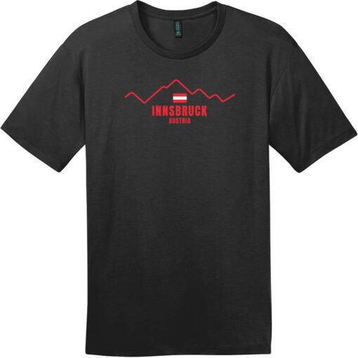 Innsbruck Austria Flag Mountain T-Shirt Jet Black - US Custom Tees