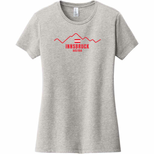 Innsbruck Austria Flag Mountain Women's T-Shirt Light Heather Gray - US Custom Tees