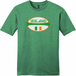 Ireland Rugby Ball T-Shirt Heathered Kelly Green - US Custom Tees