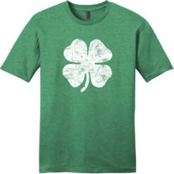 Irish Distressed Shamrock T-Shirt Heathered Kelly Green - US Custom Tees