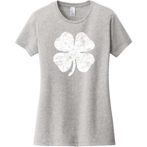 Irish Distressed Shamrock Women's T-Shirt Light Heather Gray - US Custom Tees