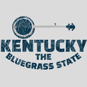Kentucky Bluegrass State Banjo Retro Design - US Custom Tees