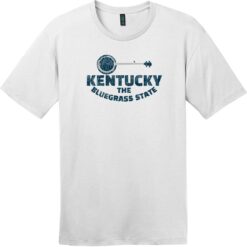 Kentucky Bluegrass State Banjo Retro T-Shirt Bright White - US Custom Tees