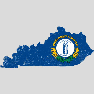 Kentucky State Shaped Flag Design - US Custom Tees