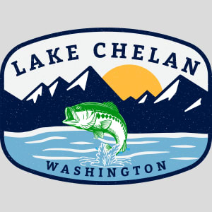 Lake Chelan Washington Fishing Design - US Custom Tees