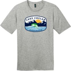 Lake Chelan Washington Fishing T-Shirt Heathered Steel - US Custom Tees