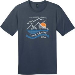 Lake Tahoe Sierra Nevada Mountain T-Shirt New Navy - US Custom Tees