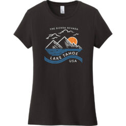 Lake Tahoe Sierra Nevada Mountain Women's T-Shirt Black - US Custom Tees