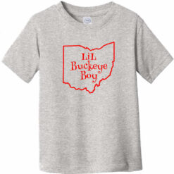 Lil Buckeye Boy Ohio Toddler T-Shirt Heather Gray - US Custom Tees