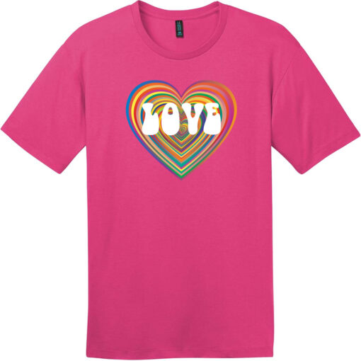 Love Psychedelic Heart T-Shirt Dark Fuchsia - US Custom Tees