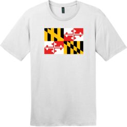 Maryland State Flag T-Shirt Bright White - US Custom Tees