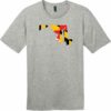Maryland State Shaped Flag T-Shirt Heathered Steel - US Custom Tees