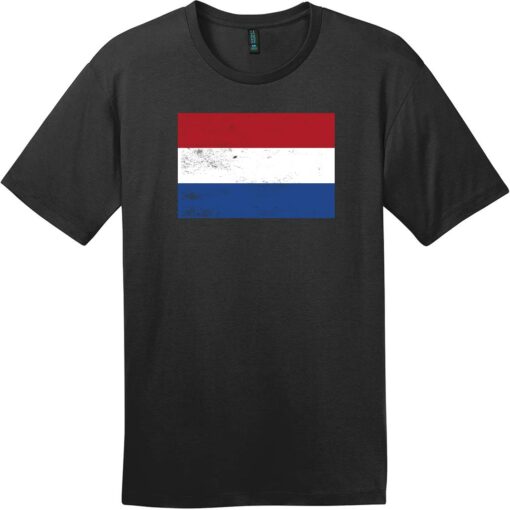 Netherlands Holland Flag Vintage T-Shirt Jet Black - US Custom Tees