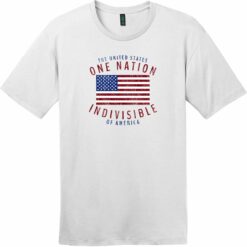 One Nation Indivisible American Flag T-Shirt Bright White - US Custom Tees