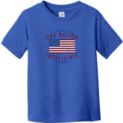 One Nation Indivisible American Flag Toddler T-Shirt Royal Blue - US Custom Tees
