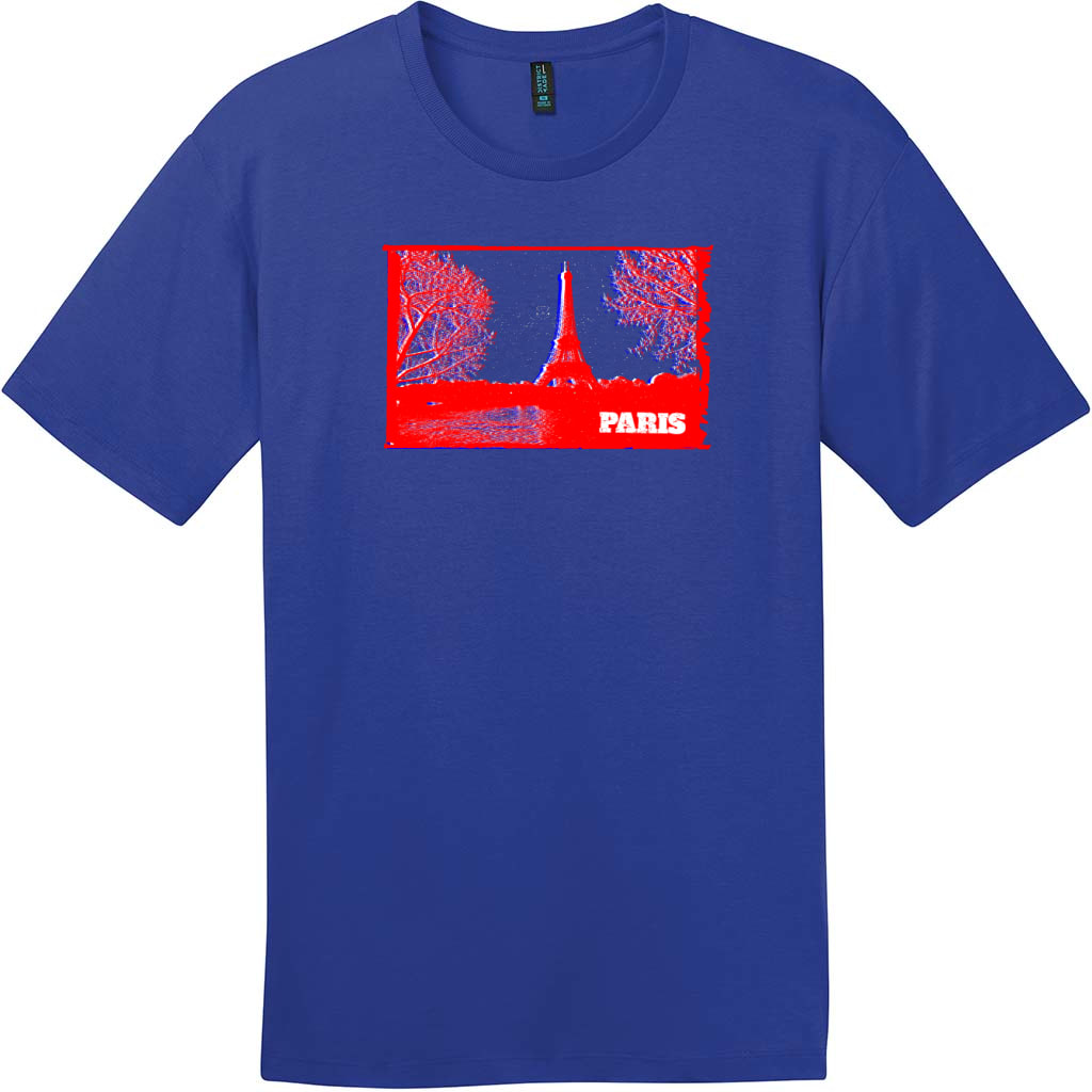 Paris France Eiffel Tower T-Shirt Deep Royal - US Custom Tees