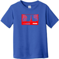 Paris France Eiffel Tower Toddler T-Shirt Royal Blue - US Custom Tees