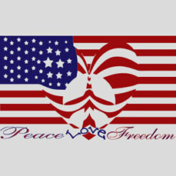 Peace Love Freedom Heart Flag Design - US Custom Tees
