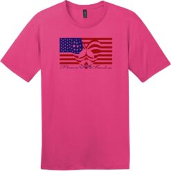 Peace Love Freedom Heart Flag T-Shirt Dark Fuchsia - US Custom Tees