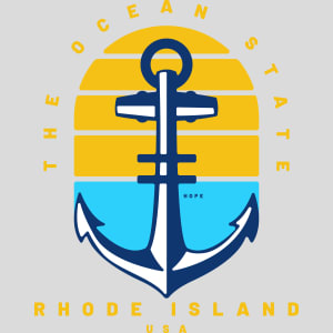 Rhode Island Ocean State Anchor Design - US Custom Tees