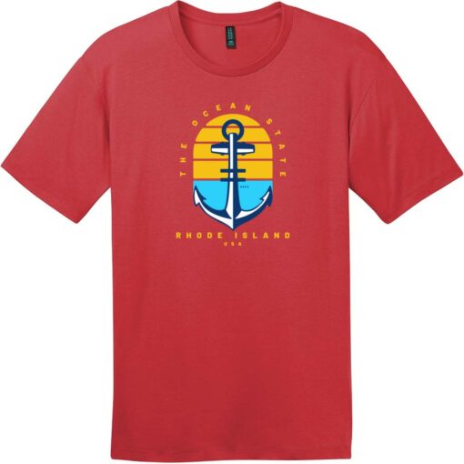 Rhode Island Ocean State Anchor T-Shirt Classic Red - US Custom Tees