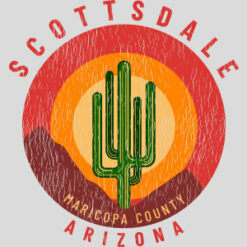 Scottsdale Arizona Cactus Mountains Retro Design - US Custom Tees