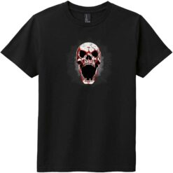 Screaming Grunge Skull Youth T-Shirt Black - US Custom Tees