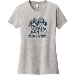 Stay Wild And Free Outdoors Women's T-Shirt Light Heather Gray - US Custom Tees