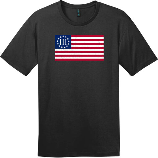 Three Percent Flag Vintage T-Shirt Jet Black - US Custom Tees