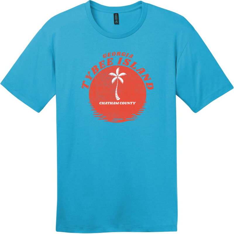 Tybee Island Chatham County Georgia T-Shirt Bright Turquoise - US Custom Tees