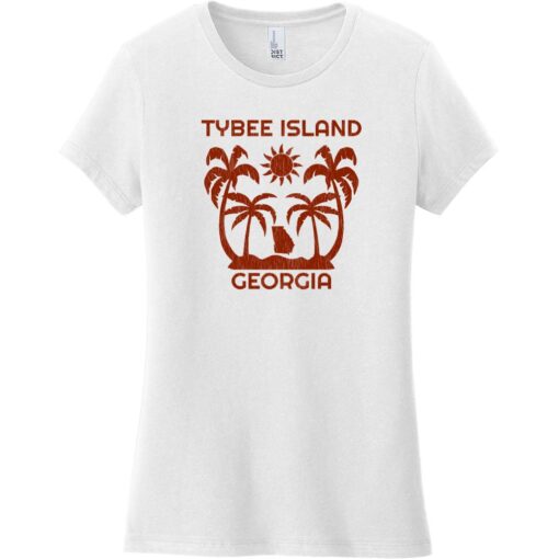 Tybee Island Georgia Palm Tree Women's T-Shirt White - US Custom Tees