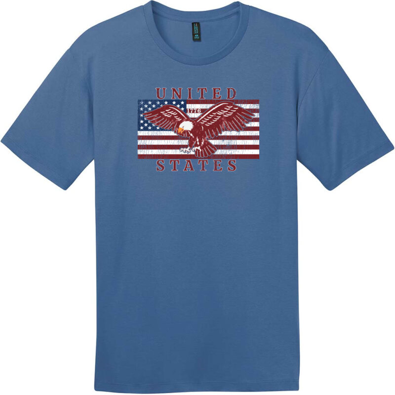 United States Flag Eagle Vintage T-Shirt Maritime Blue - US Custom Tees
