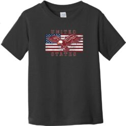 United States Flag Eagle Vintage Toddler T-Shirt Black - US Custom Tees