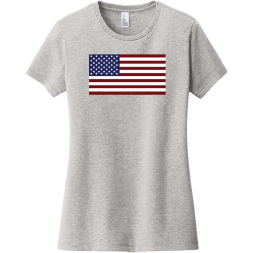 United States of America Flag Women's T-Shirt Light Heather Gray - US Custom Tees