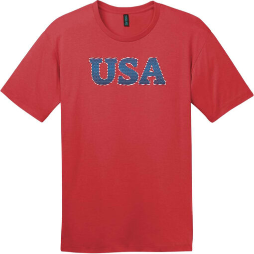 Sequined America Star Round Neck T Shirt