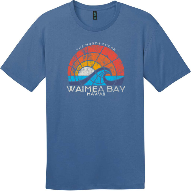 Waimea Bay North Shore Hawaii T-Shirt Maritime Blue - US Custom Tees