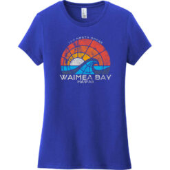 Waimea Bay North Shore Hawaii Women's T-Shirt Deep Royal - US Custom Tees