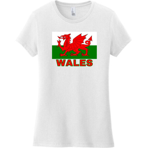 Wales Flag Women's T-Shirt White - US Custom Tees
