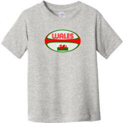 Wales Rugby Ball Toddler T-Shirt Heather Gray - US Custom Tees