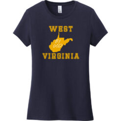 West By God Virginia Women's T-Shirt New Navy - US Custom Tees