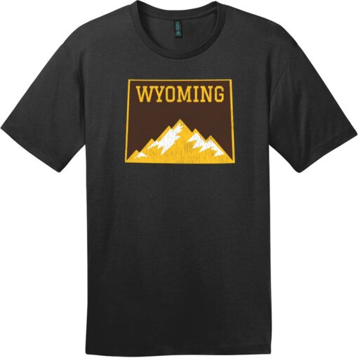 Wyoming Mountains State T-Shirt Jet Black - US Custom Tees