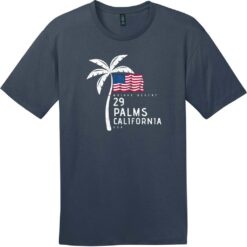 29 Palms California American Flag Palm Tree T-Shirt New Navy - US Custom Tees