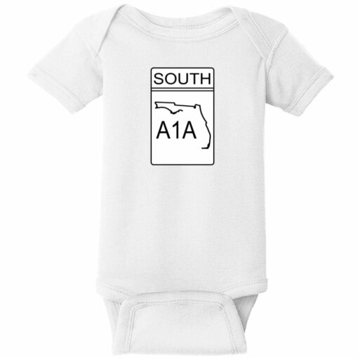 A1A South Road Sign Baby One Piece White - US Custom Tees
