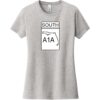 A1A South Road Sign Women's T-Shirt Light Heather Gray - US Custom Tees