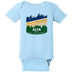 Alta Utah Wasatch Mountains Baby One Piece Light Blue - US Custom Tees